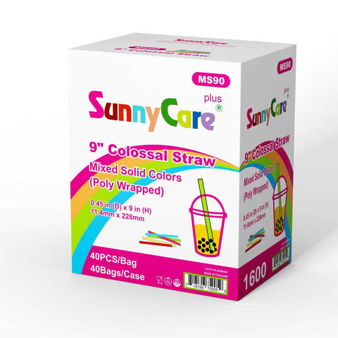 MS90 9 Colossal Straw Mixed Solid Colors (Poly Wrapped) 80x20packs 1600count