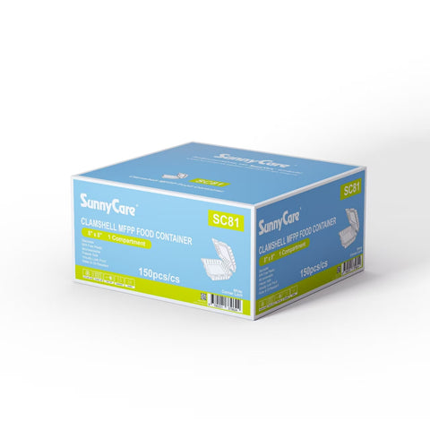 SunnyCare SC81 8" x 8" Natural-Colored Take Out Box (1-Compartment) – 200/Case