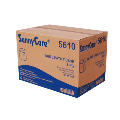 SunnyCare 5610 White Bath Tissue, 1-Ply – 96 Rolls/Case