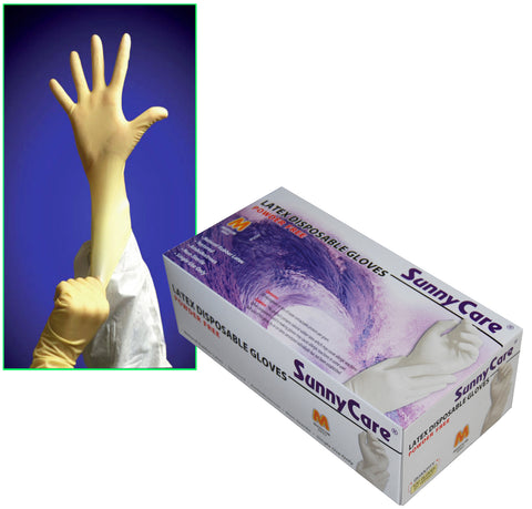 SunnyCare #6802 6.5mil Latex Disposable Gloves M Nitrile Vinyl Free 100 Count
