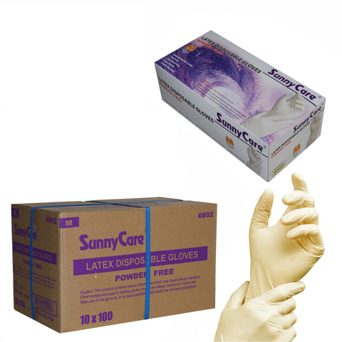 SunnyCare #6802 6.5mil Latex Disposable Gloves M Nitrile Vinyl Free 1000 Count