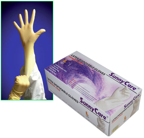 SunnyCare #6803 6.5mil Latex Disposable Gloves L Nitrile Vinyl Free 100 Count