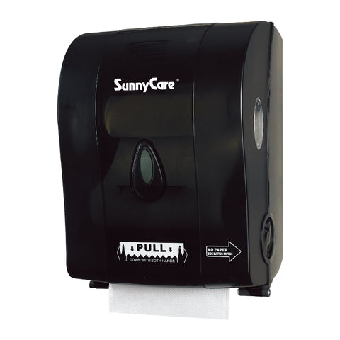 SunnyCare 8088B Black/White Hardwound Roll Towel Dispenser
