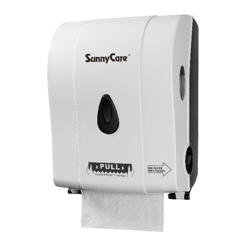 SunnyCare 8088B Black/White Hardwound Roll Towel Dispenser