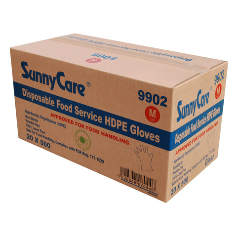 SunnyCare #9802 PCS Clear TPE Food Service Gloves, Powder Free Vinyl Free - M 1000 Count