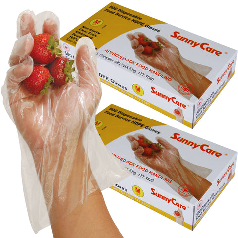 SunnyCare #9802 PCS Clear TPE Food Service Gloves, Powder Free Vinyl Free - M 200 Count