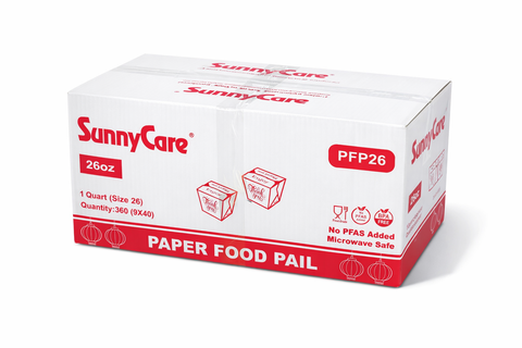 PFP26 26oz Asian White Microwavable Paper Take-Out Container 9x40 360Case