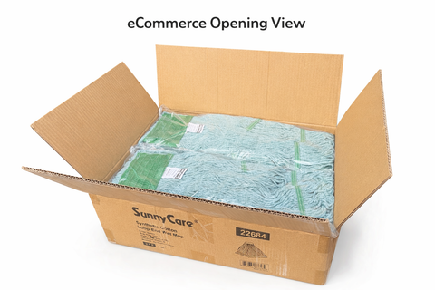 SunnyCare 22684 Synthetic Cotton Loop-End Wet Mop, Green, 24oz, 4-Ply, 5" Headband, Pack of 12