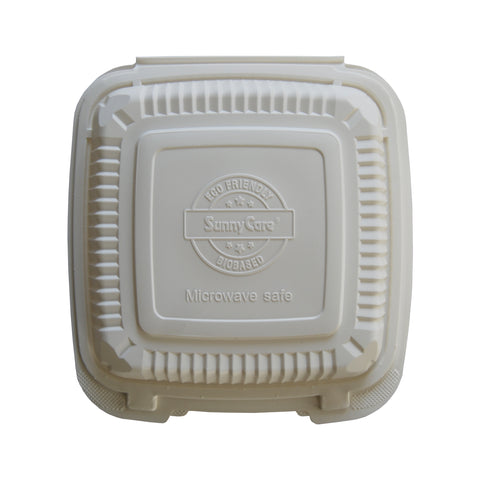 SunnyCare SC81 8" x 8" Natural-Colored Take Out Box (1-Compartment) – 200/Case