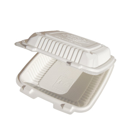 SunnyCare SC81 8" x 8" Natural-Colored Take Out Box (1-Compartment) – 200/Case