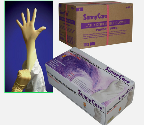 SunnyCare #6801 6.5mil Latex Disposable Gloves S Nitrile Vinyl Free 1000 Count