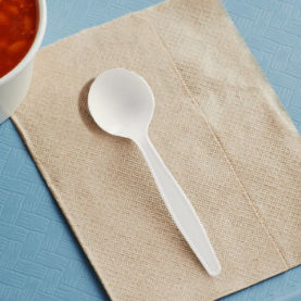 SunnyCare PLA054 Compostable 5.7" PLA Soup Spoons, 1000 Count