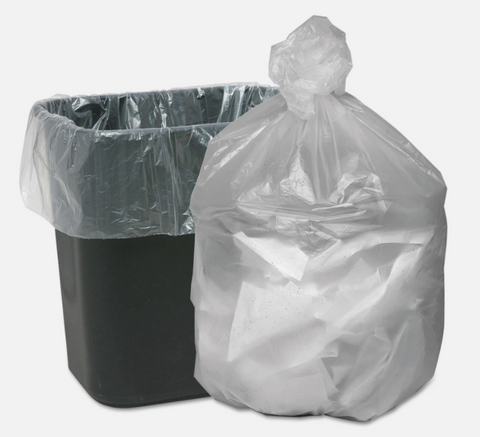 SunnyCare 4046 Clear Low Density Can Liners, 12–16 Gallon, 0.8 Mil, 24″ × 32″, 500 Bags/Case