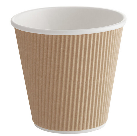 1108 8oz Double Wall Ripple Kraft Paper Hot Cup (10sleeves of 50cups) 500Count