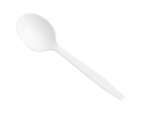 154W White Heavy Duty PS Soup Spoon 50pcs/bag 20bag/cs 1000Count