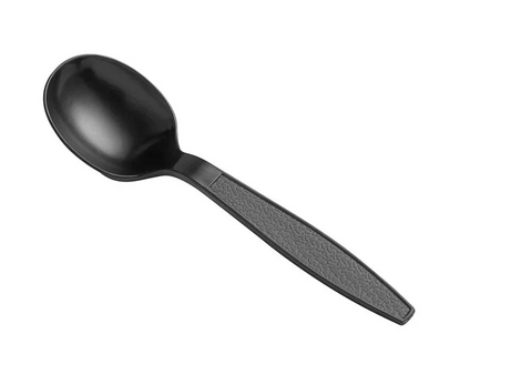 154B Black Heavy Duty PS Soup Spoon 50pcs/bag 20bag/cs 1000Count