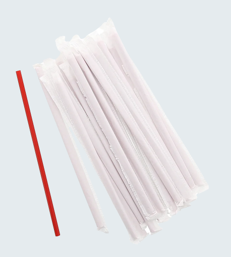 CR1025 10 1/4'' Jumbo Red Wrapped Straw (Paper Wrapped) 500pcs/box 12box 6000 Count