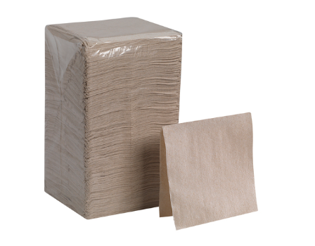 SunnyCare 5931 Brown Premium 1-ply 9" x 9" 1/4 fold Beverage Napkin 500/Pack ; 4000/case